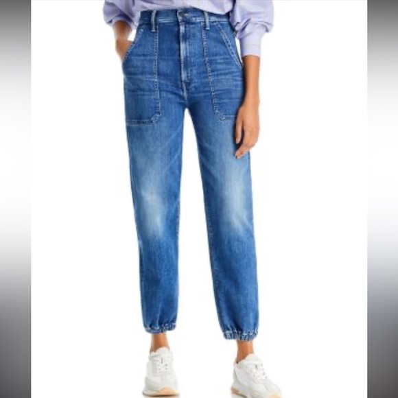 MOTHER Denim - MOTHER The Wrapper Patch Springy
High Rise Ankle Jogger Jeans